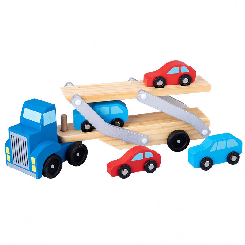 Camión remolque Azul con autos
